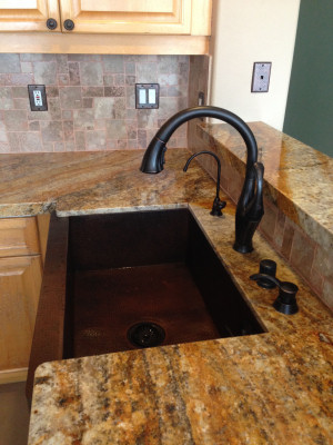 farmhouse hammered kitchen copper sink